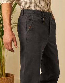 Reiko Pantalon Chino Cropped Romain - Dark Navy - Homme -Vêtements De Mode Romain DarkNavy 6