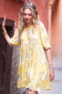 Elsas Mini Dress - Baby Flow Yellow