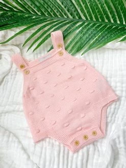 Barboteuse En Maille La Frileuse - Rose