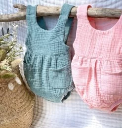 Barboteuse La Prairie - Vert Eucalyptus - À Personnaliser -Vêtements De Mode barboteuse la prairie vert eucalyptus body barboteuses maison pioline 427161