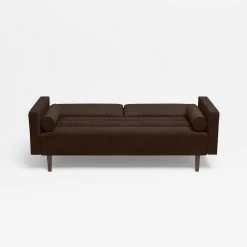 Canapé 2 Places Giulia En Velours - Brun Foncé -Vêtements De Mode canape 2 places giulia en velours brun fonce 661365