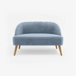 Canapé Alienor 2 Places En Velours - Bleu Perle -Vêtements De Mode canape alienor 2 places en velours bleu perle 192239