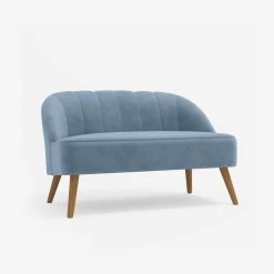 Canapé Alienor 2 Places En Velours - Bleu Perle -Vêtements De Mode canape alienor 2 places en velours bleu perle 773138