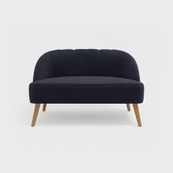 Canapé Alienor 2 Places En Velours - Noir -Vêtements De Mode canape alienor 2 places en velours noir 223928