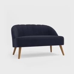 Canapé Alienor 2 Places En Velours - Noir -Vêtements De Mode canape alienor 2 places en velours noir 872790