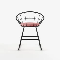 Chaise Métal Noir Et Velours Joane - Rose Vintage -Vêtements De Mode chaise metal noir et velours joane rose vintage 101069