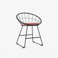 Chaise Métal Noir Et Velours Joane - Rose Vintage -Vêtements De Mode chaise metal noir et velours joane rose vintage 786698