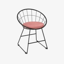 Chaise Métal Noir Et Velours Joane - Rose Vintage -Vêtements De Mode chaise metal noir et velours joane rose vintage 858143