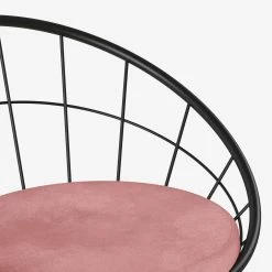 Chaise Métal Noir Et Velours Joane - Rose Vintage -Vêtements De Mode chaise metal noir et velours joane rose vintage 866602