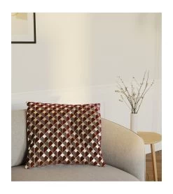 Coussin En Velours Cubo - Bordeaux