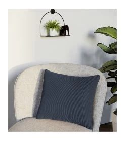 Coussin Viktoria En Velours - Bleu Foncé