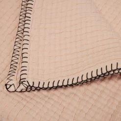 Couvre-Lit Ilario Pêche Rosée Et Feston Noir -Vêtements De Mode couvre lit ILARIO 008010 R3FG 6