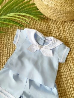 Blouse & Short La Vedette - Bleu Nuage - À Personnaliser -Vêtements De Mode ensemble la vedette bleu nuage ensembles maison pioline 762059