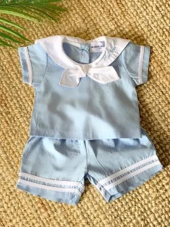 Blouse & Short La Vedette - Bleu Nuage - À Personnaliser