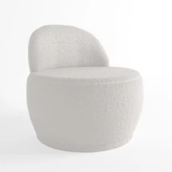 Fauteuil Dalya En Tissu Effet Laine Bouclée - Ecru -Vêtements De Mode fauteuil dalya en tissu effet laine bouclee ecru 657017