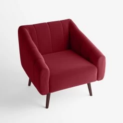Fauteuil Edith En Velours - Bordeaux -Vêtements De Mode fauteuil edith en velours bordeaux 864884