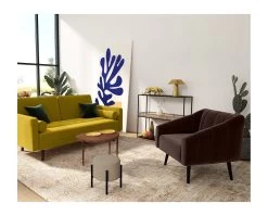 Fauteuil Edith En Velours - Marron