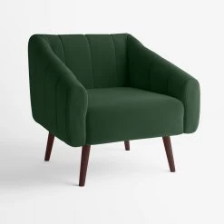 Fauteuil Edith En Velours - Vert Sapin -Vêtements De Mode fauteuil edith en velours vert sapin 778209