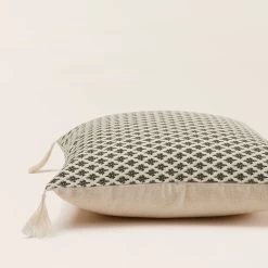 Housse De Coussin Sanjay Ecru Et Gris Graphite -Vêtements De Mode housse de coussin SANJAY 007917 NG C1 6