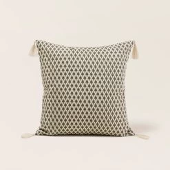 Housse De Coussin Sanjay Ecru Et Gris Graphite -Vêtements De Mode housse de coussin SANJAY 007917 NG C1 listing