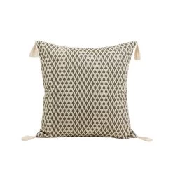 Housse De Coussin Sanjay Ecru Et Gris Graphite -Vêtements De Mode housse de coussin SANJAY 007917 NG C1 packshot