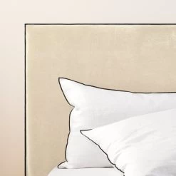 Housse De Tête De Lit Dario - Blanc Antique Et Bourdon Noir