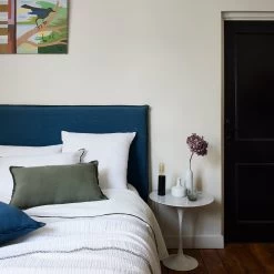 Housse De Tête De Lit Nino - Indigo Et Feston Noir