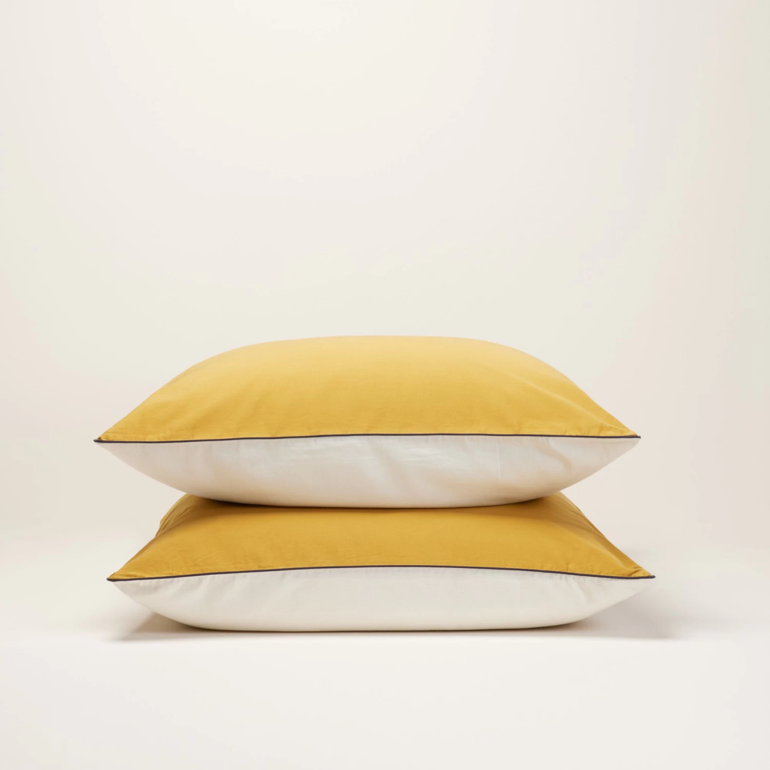 Lot De 2 Taies D'Oreiller Aden Sable Blanc Et Moutarde 10 Lot De 2 Taies D'Oreiller Aden Sable Blanc Et Moutarde – Image 8