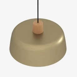Luminaire Suspension En Métal Modena - Or / Bois -Vêtements De Mode luminaire suspension en metal modena or bois 937206