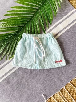 Short De Bain Le Nageur - Bleu Turquoise - À Personnaliser -Vêtements De Mode maillot le nageur bleu turquoise maillots maison pioline 959483