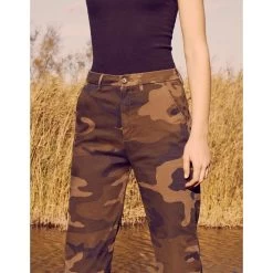 Reiko Pantalon Chino Highwaist Cropped Sandy Highwaist Fancy - Camou - Femme -Vêtements De Mode pantalon chino highwaist cropped sandy highwaist fancy camou 808848