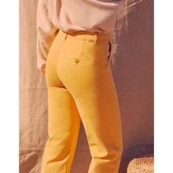 Reiko Pantalon Chino Highwaist Cropped Sandyhigh - Mimosa - Femme -Vêtements De Mode pantalon chino highwaist cropped sandyhigh mimosa 479812