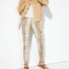 Reiko Pantalon Chino Sandy Cropped Printed - Camel Snake - Femme -Vêtements De Mode pantalon chino sandy cropped printed camel snake 303731