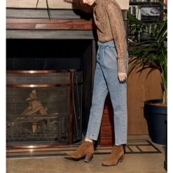 Reiko Pantalon Cigarette Highwaist Cropped Ava - Denim B-238 - Femme