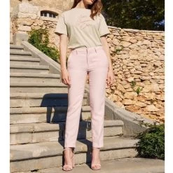 Reiko Pantalon Cigarette Liv Fancy - Baby Pink Tiles - Femme