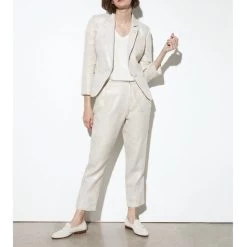 Reiko Pantalon Cigarette Luna Linen - Twinkle Sand - Femme