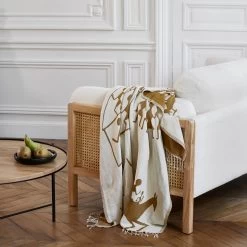 Plaid Kanour Ecru Et Bronze