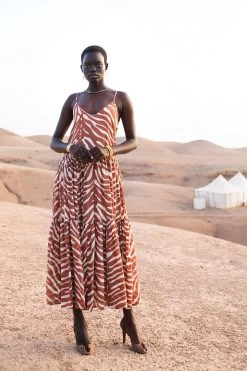 Dina Midi Dress - Safari Brown