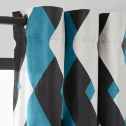 Rideau À Oeillets Noirs Gianni - Pétrole -Vêtements De Mode rideau a oeillets noirs GIANNI 007293 B12 6