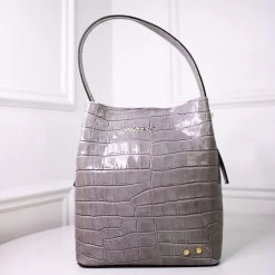 Sac Seau Jamie Croco - Gris - Femme -Vêtements De Mode sac seau jamie croco gris femme sac seau atelier enai 889665