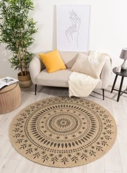 Tapis Aspect Jute Nature 8874 - Noir