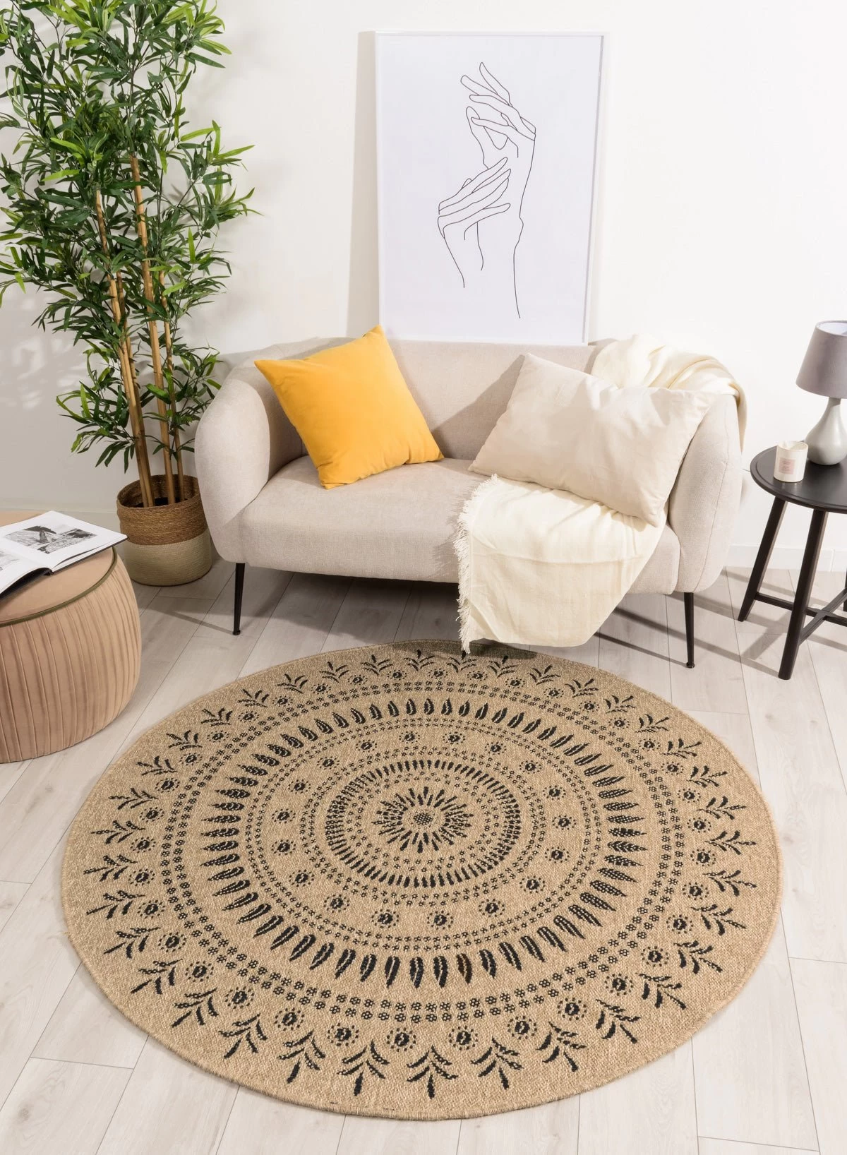 Tapis Aspect Jute Nature 8874 - Noir 3 Tapis Aspect Jute Nature 8874 - Noir