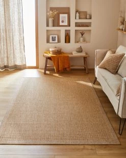 Tapis Aspect Jute Nature 8876 - Jaune