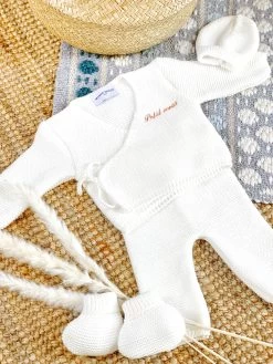 Trousseau De Naissance La Petite Perle - Blanc - À Personnaliser -Vêtements De Mode tenue de naissance la petite perle blanc tenue de naissance maison pioline 573154