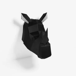 Trophée Décoratif Rhinocéros En Polyrésine - Noir -Vêtements De Mode trophee decoratif rhinoceros en polyresine noir 194102