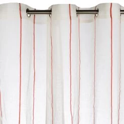 Voilage À Oeillets Heraklion Blanc Et Rouge -Vêtements De Mode voilage a oeillets HERAKLION 004725 WR 4